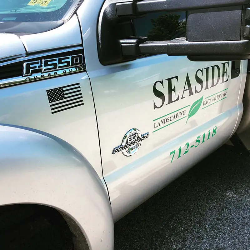 seaside landscaping truck proving site excavation, landscaping, and hard scaping